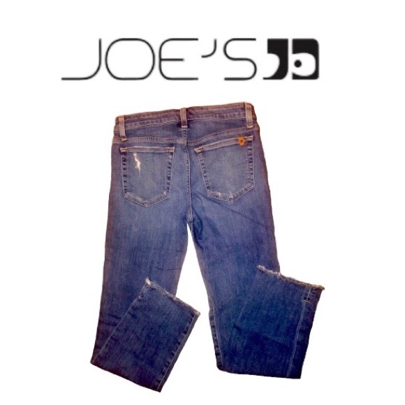 Joe's Jeans Denim - Joe’s Jeans Distressed Ankle Straight Size 26 Raw Hem Great Used Condition